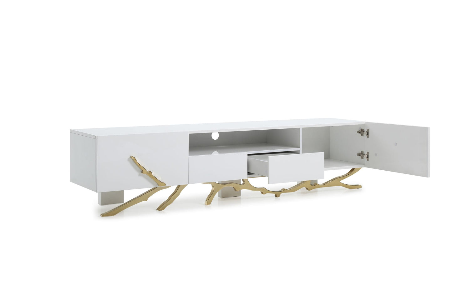 Modrest Legend Modern White & Gold 79" TV Stand