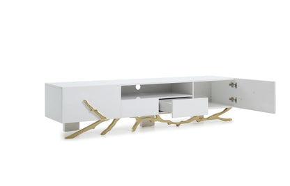 Modrest Legend Modern White & Gold 79" TV Stand