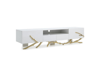 Modrest Legend Modern White & Gold 79" TV Stand