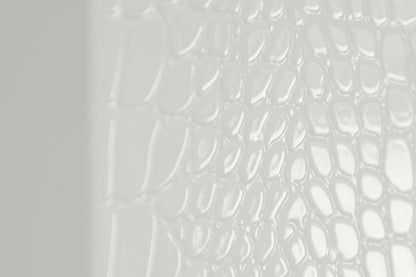 A&X Regal - Modern White Crocodile Floor Mirror