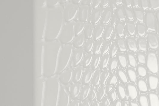 A&X Regal - Modern White Crocodile Floor Mirror