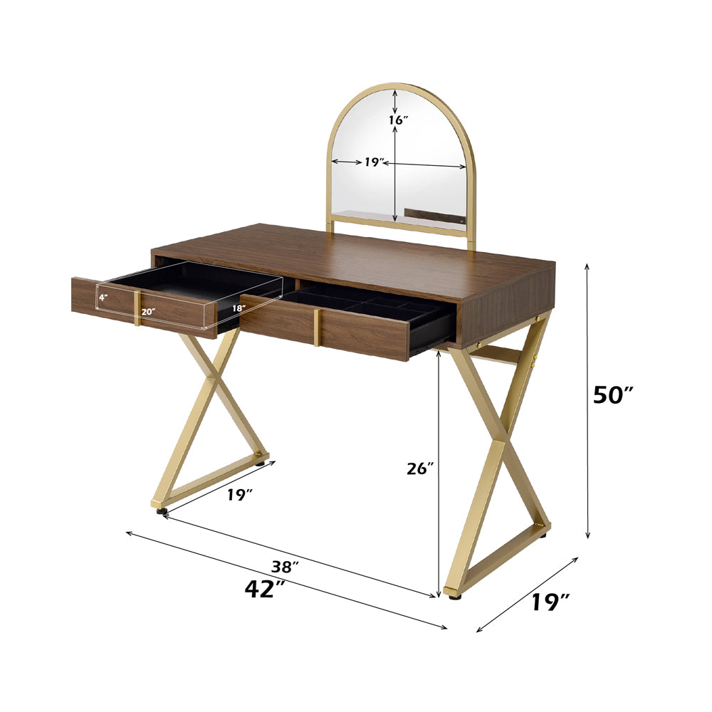 Coleen Vanity Desk W/Mirror & Jewelry Tray