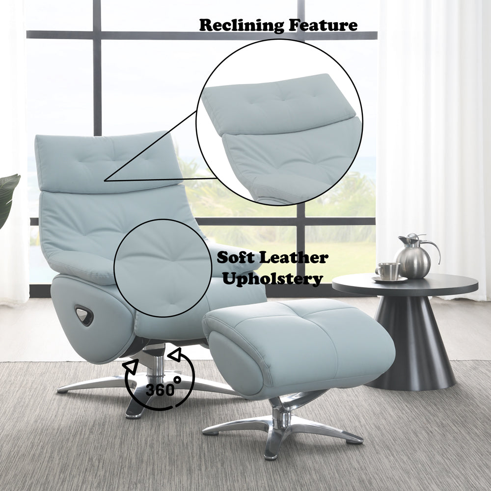 Janella MOTION ACCENT CHAIR W/SWIVEL & OTTOMAN