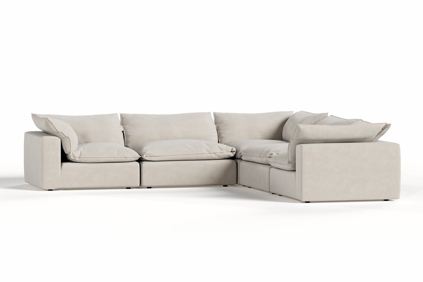 Divani Casa Garman - Modern Light Grey Modular Sectional Sofa-5-Piece Sectional