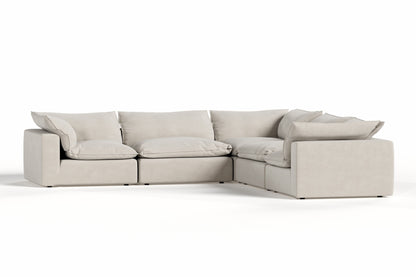 Divani Casa Garman - Modern Light Grey Modular Sectional Sofa-5-Piece Sectional