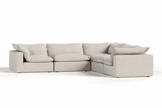 Divani Casa Garman - Modern Light Grey Modular Sectional Sofa-5-Piece Sectional
