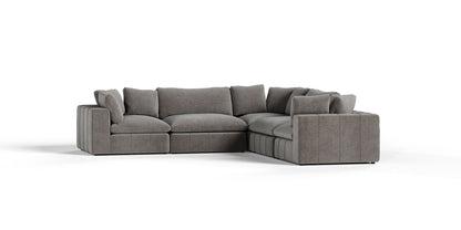 Divani Casa Vicki - Modern Grey Fabric Modular Sectional Sofa-5-Piece Sectional