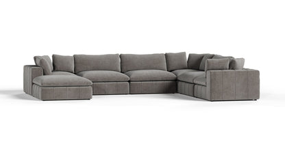 Divani Casa Vicki - Modern Grey Fabric Modular Sectional Sofa-7-Piece Sectional