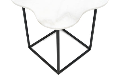 Modrest Aleidy - White Marble + Black Metal End Table