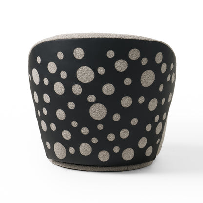 Divani Casa Allis - Glam Grey and Black Fabric Swivel Accent Chair