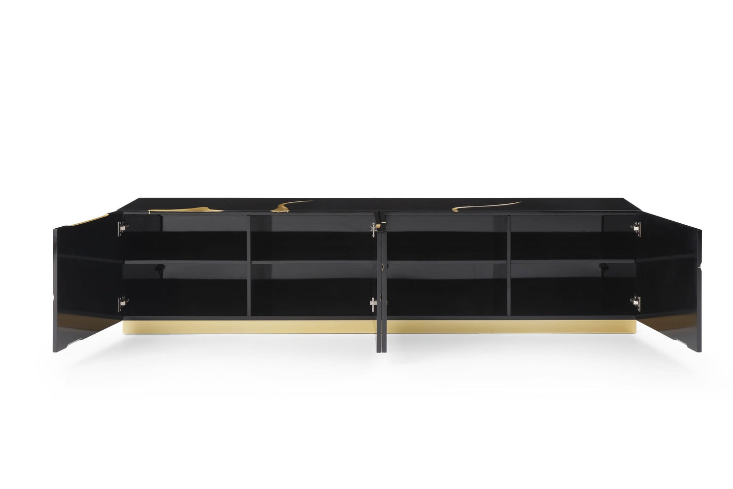 Modrest Aspen - Modern Black & Gold TV Stand