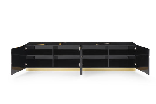 Modrest Aspen - Modern Black & Gold TV Stand