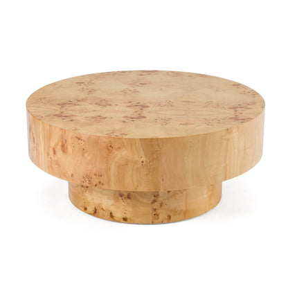 Modrest August - Modern Burl Round Coffee Table
