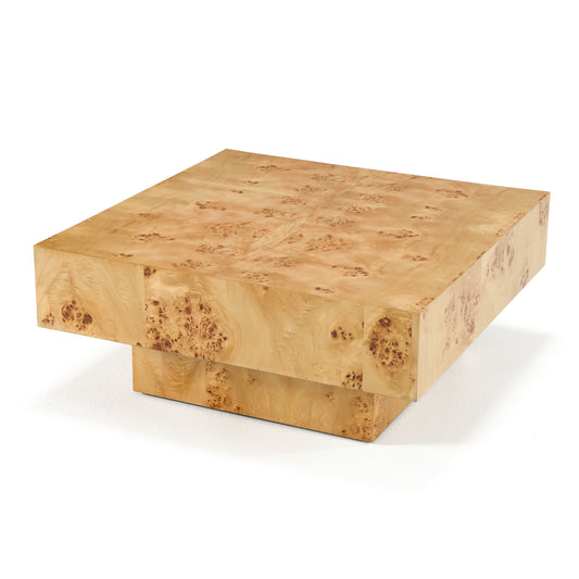 Modrest August - Modern Burl Square Coffee Table