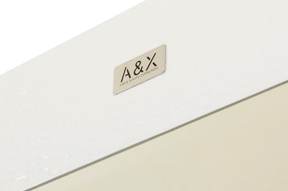 A&X Regal - Modern White Crocodile Floor Mirror