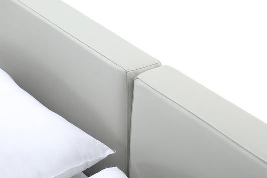 Modrest Opal Modern Walnut & Grey Platform Bed