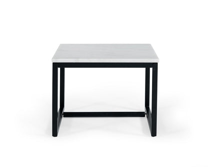 Modrest Baca - White Marble + Black Metal End Table