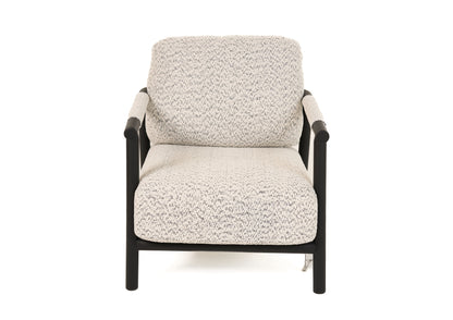 Modrest Balko - Modern Grey Fabric + Black Accent Chair