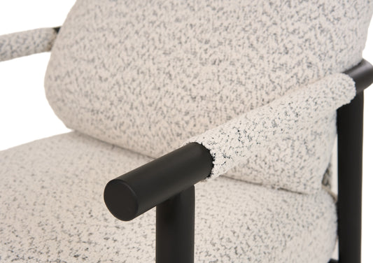 Modrest Balko - Modern Grey Fabric + Black Accent Chair