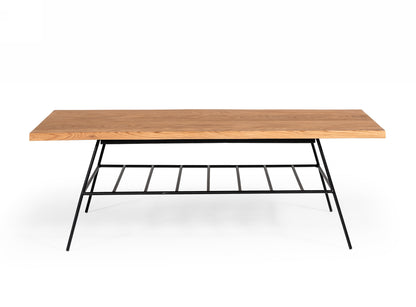 Modrest Barnum - Industrial Oak and Black Iron Live Edge Coffee Table