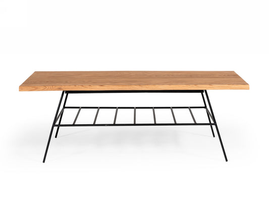 Modrest Barnum - Industrial Oak and Black Iron Live Edge Coffee Table