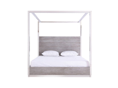 Modrest Arlene Modern Grey Elm & Stainless Steel Bedroom Set