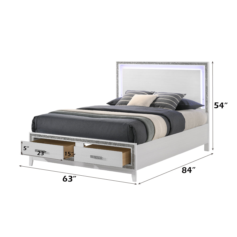 Haiden Queen Bed W/Led & Storage