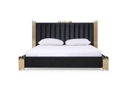 Modrest Token Modern Black & Gold 4-Piece Bedroom Set