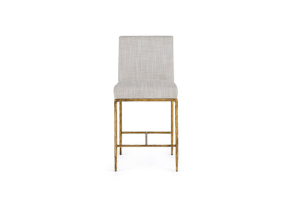 Modrest Beasley - Modern Off-White Linen + Brass Counter Chair