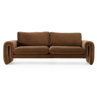 Divani Casa Bentley - Modern Brown Velvet Sofa