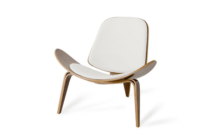 Modrest Warren Mid-Century White & Walnut Accent Chair
