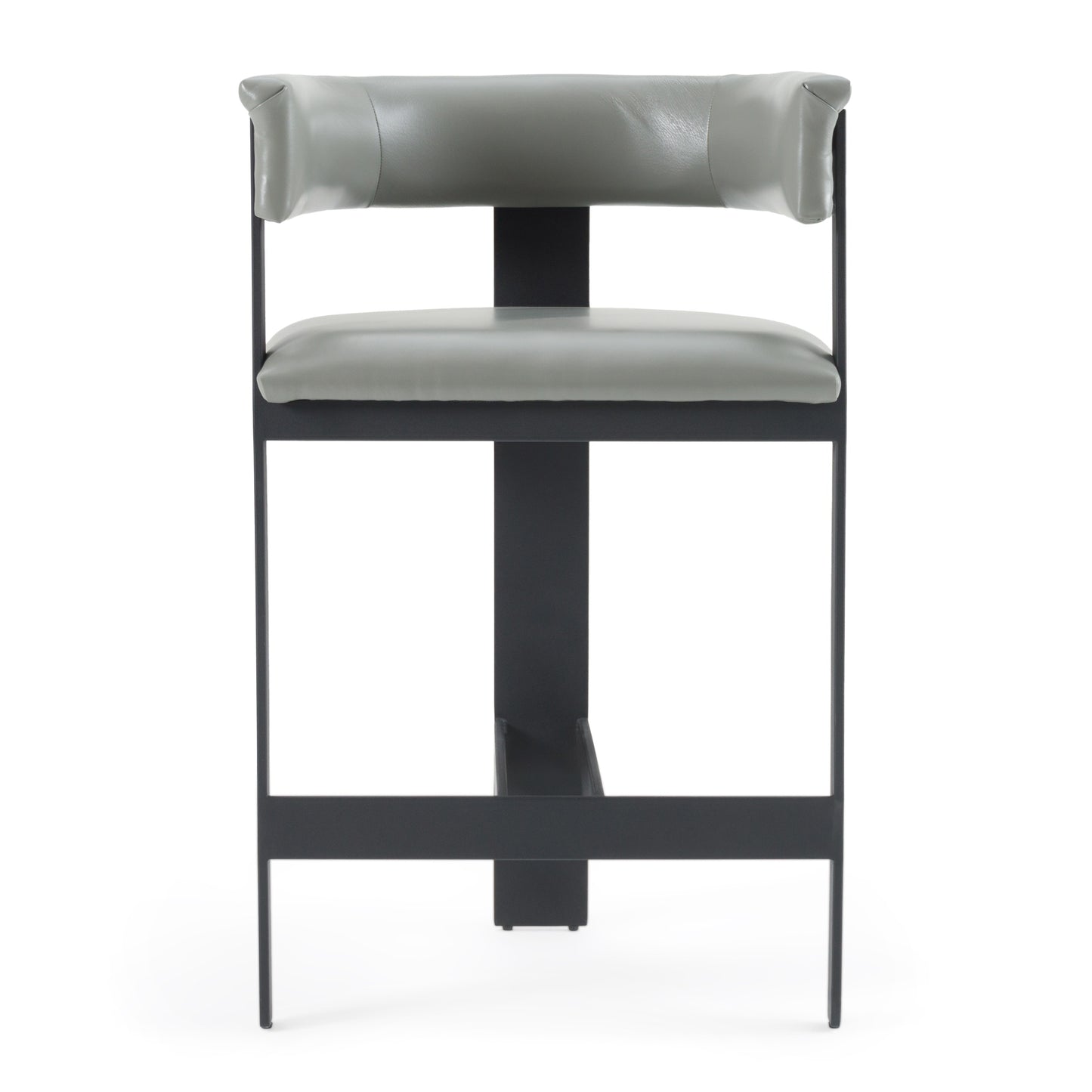 Modrest Boswell - Modern Grey Faux Leather + Black Counter Chair