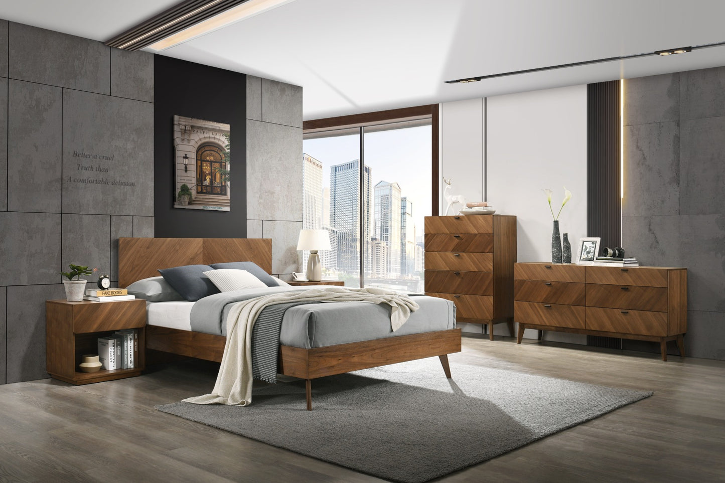 Nova Domus Kamela -Modern Walnut Bed