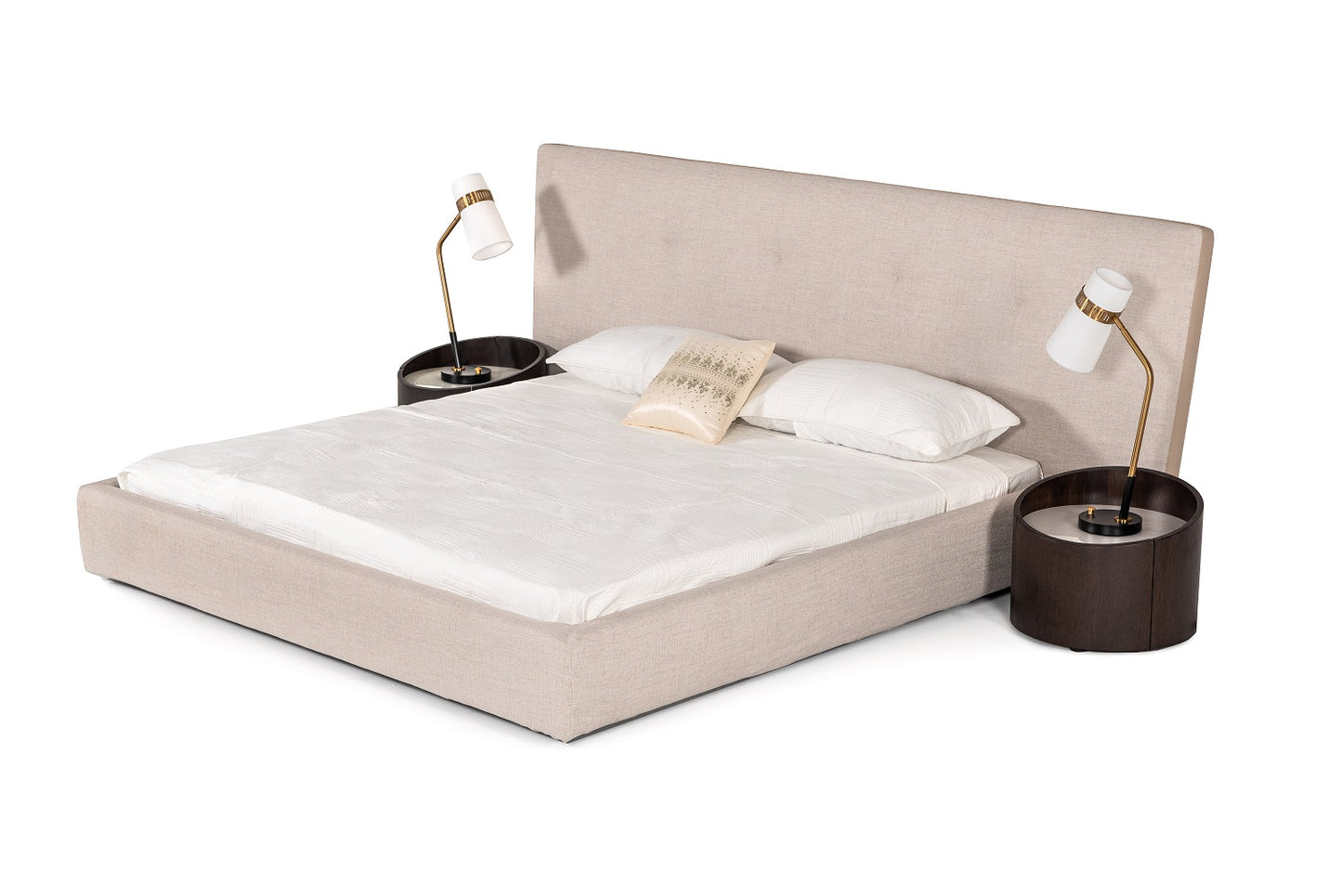 Modrest Brittany - Modern Beige Fabric Bed
