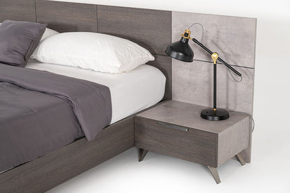 Nova Domus Bronx Italian Modern Faux Concrete & Grey Bedroom Set