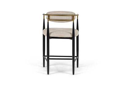 Modrest Buchtel - Mid-Century Modern Beige + Gold Arm + Black Counter Chair