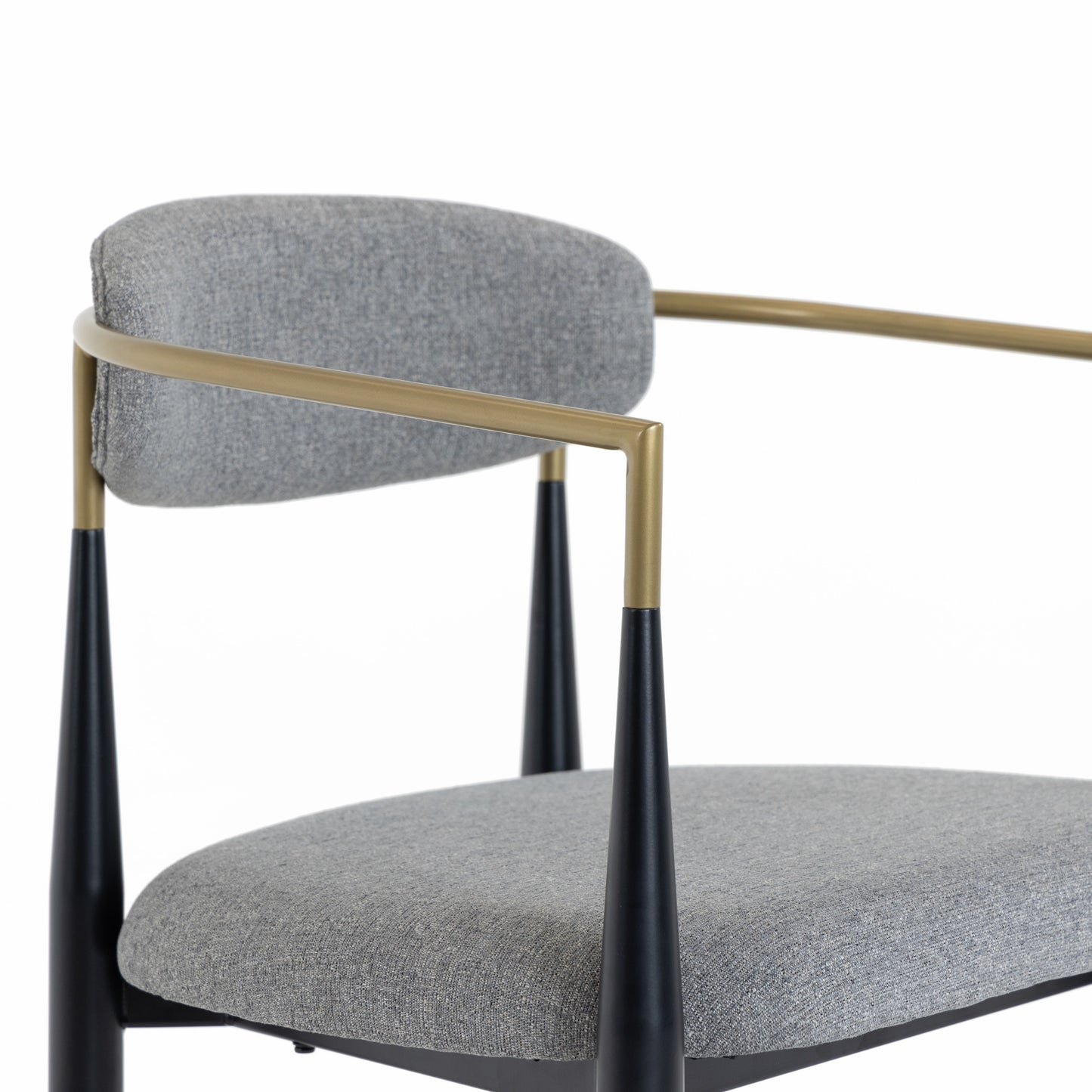 Modrest Buchtel - Mid-Century Modern Medium Grey + Gold Arm + Black Counter Chair