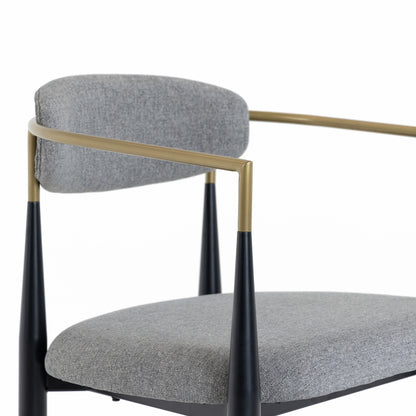 Modrest Buchtel - Mid-Century Modern Medium Grey + Gold Arm + Black Counter Chair
