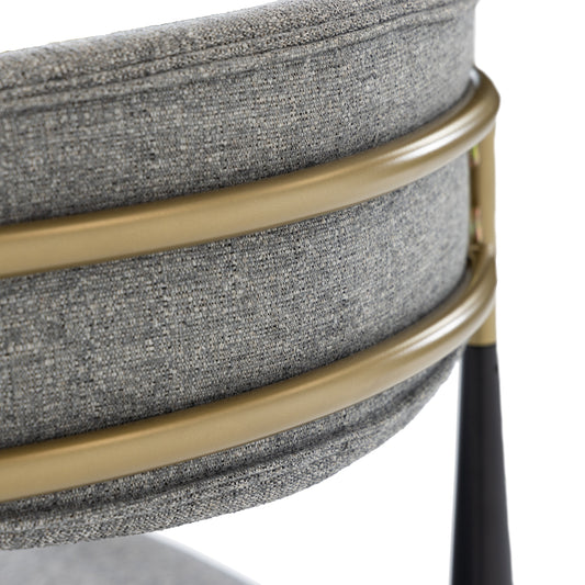 Modrest Buchtel - Mid-Century Modern Medium Grey + Gold Arm + Black Counter Chair