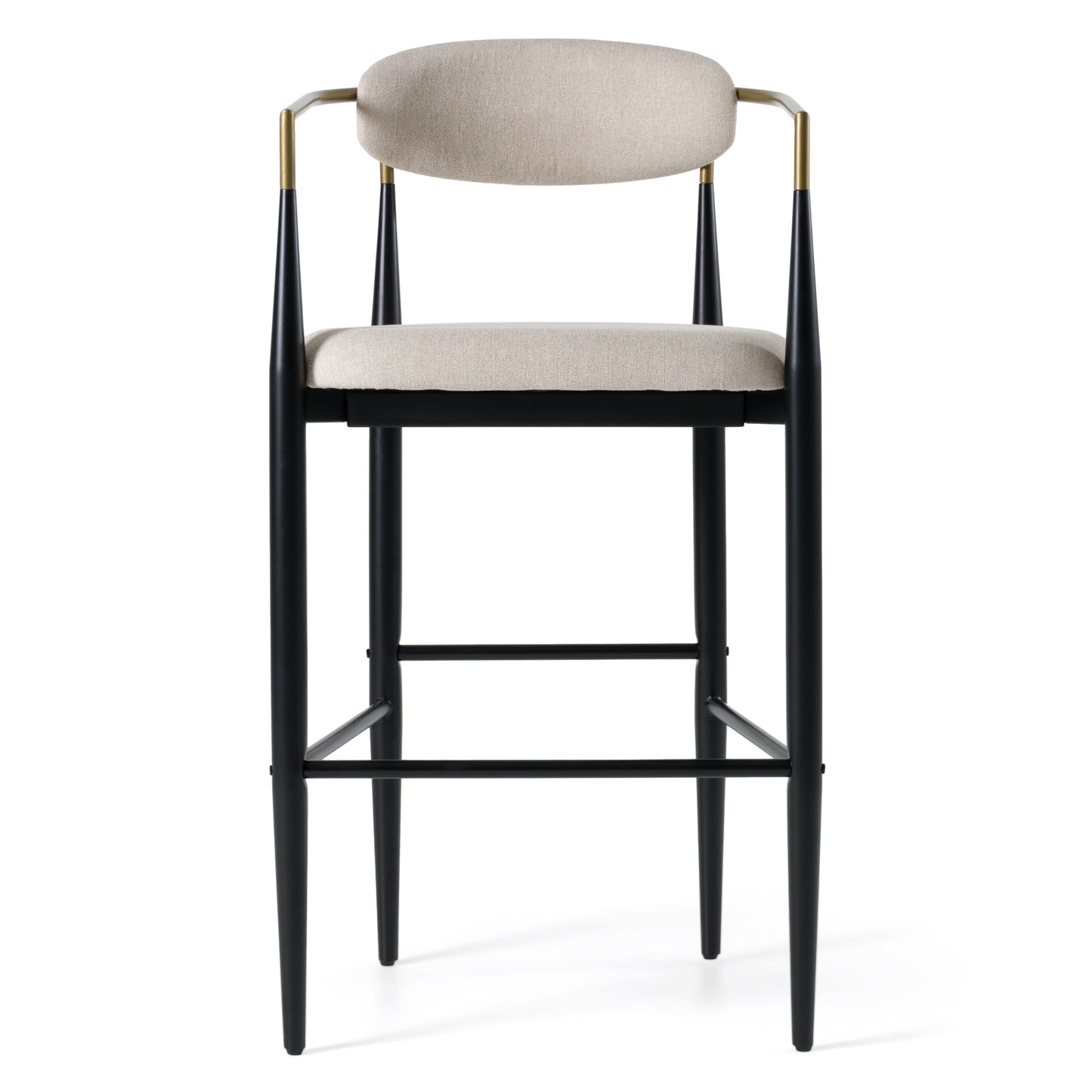 Modrest Buchtel - Mid-Century Modern Beige + Gold Arm + Black Bar Chair