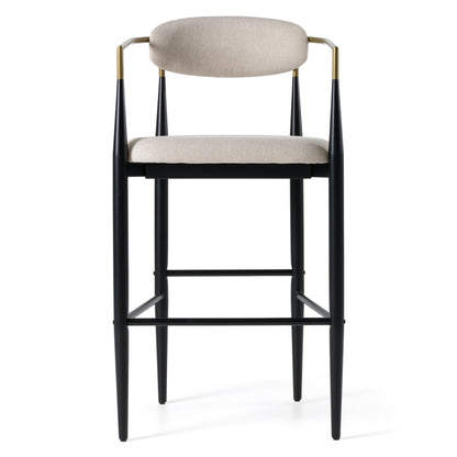 Modrest Buchtel - Mid-Century Modern Beige + Gold Arm + Black Bar Chair