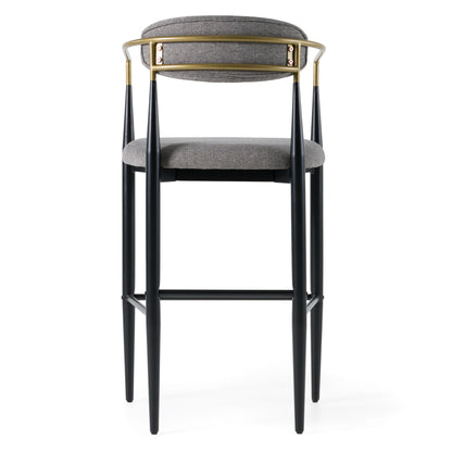 Modrest Buchtel - Mid-Century Modern Medium Grey + Gold Arm + Black Bar Chair