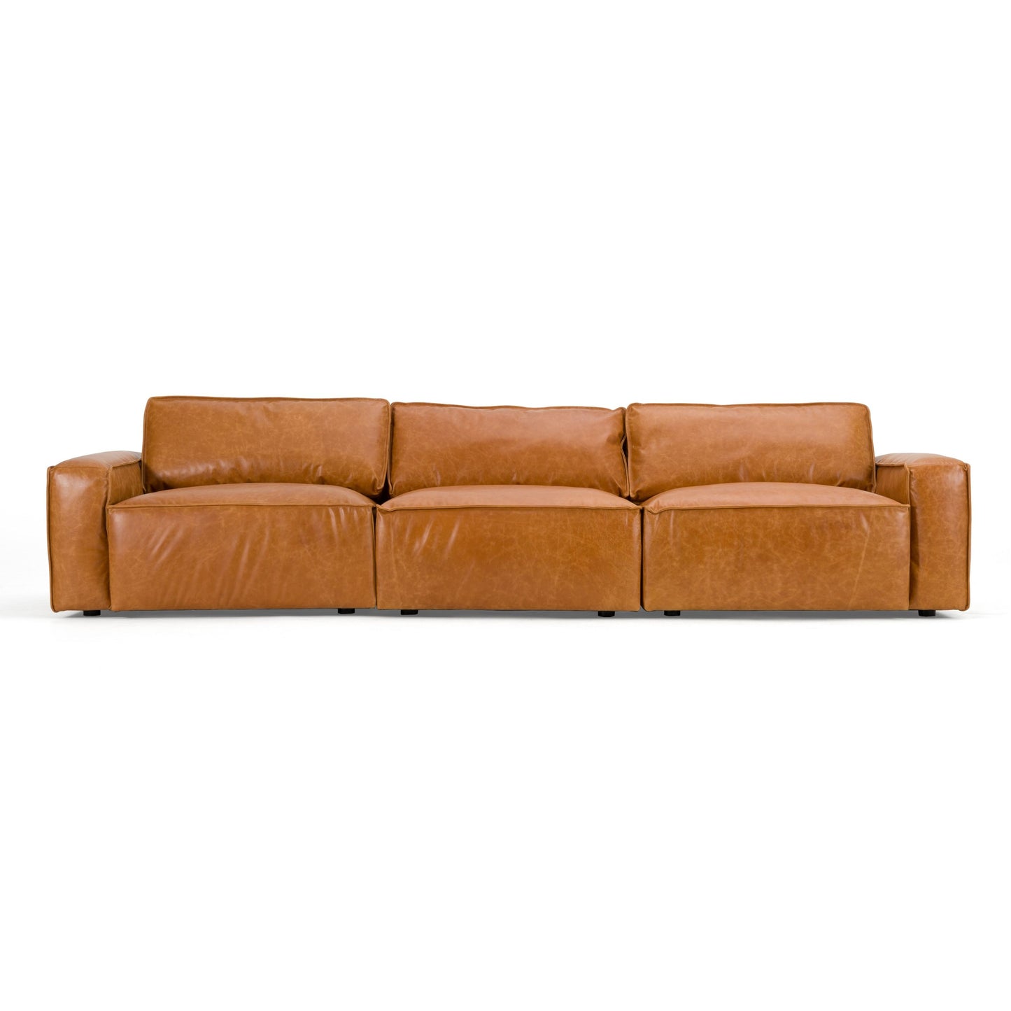Divani Casa Cambria - Modern Cognac Leather Sofa