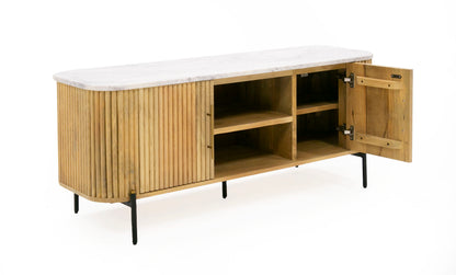 Modrest - Cambridge White Marble & Mango TV Stand