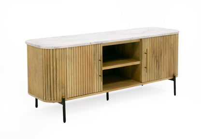 Modrest - Cambridge White Marble & Mango TV Stand