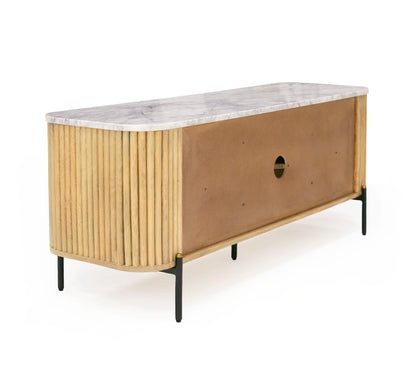 Modrest - Cambridge White Marble & Mango TV Stand