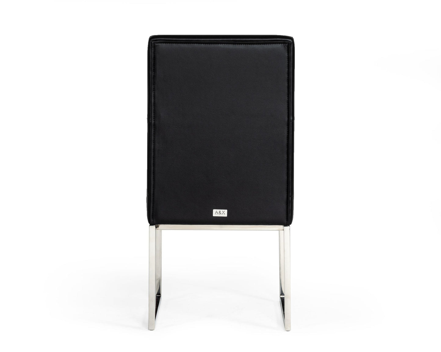 A&X Carla - Modern Black Leatherette Dining Chair (Set of 2)