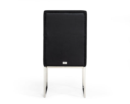 A&X Carla - Modern Black Leatherette Dining Chair (Set of 2)