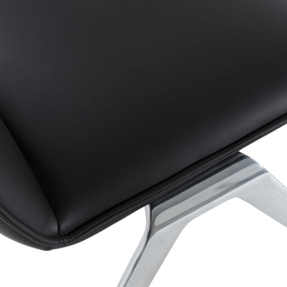 Modrest Cedric - Modern Black Vegan Leather Accent Chair
