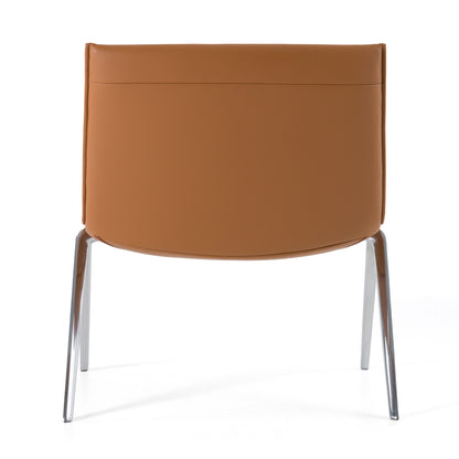 Modrest Cedric - Modern Camel Vegan Leather Accent Chair